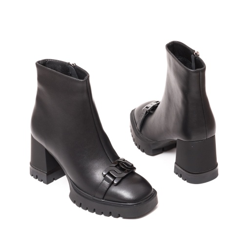 Botine dama piele, W1W300003 01-N, negru - Img 6