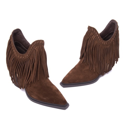 Botine elegante din piele întoarsă, ALMA EN PENA, I250710 CROSTA CAMEL - Img 2
