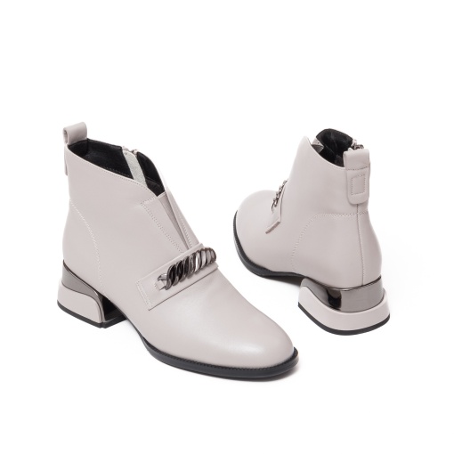 Botine gri din piele, Z921B224-B560-YP1054B 14-N - Img 6