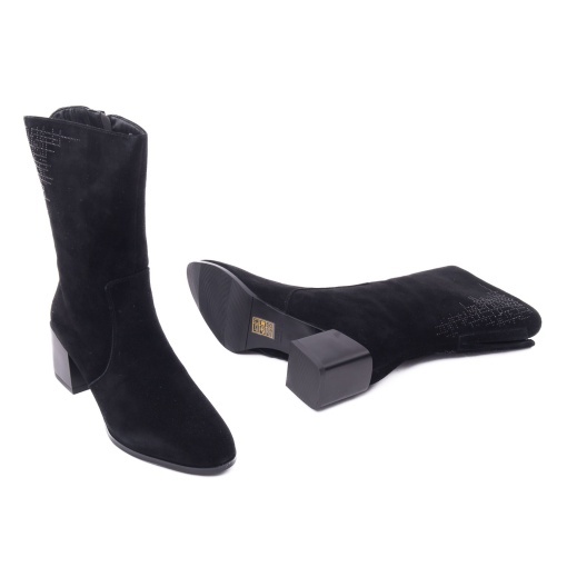 Cizmulite dama din piele intoarsa, Karisma JG101-8-952-N208 01-I, negru - Img 5