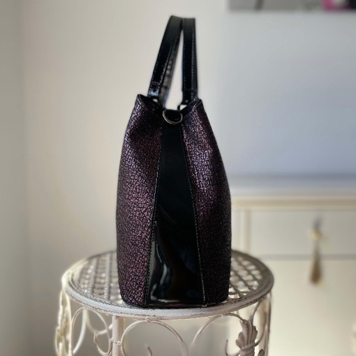Geantă Zea Office Mod 290vn – Piele Naturală Visiniu și Negru - Img 6