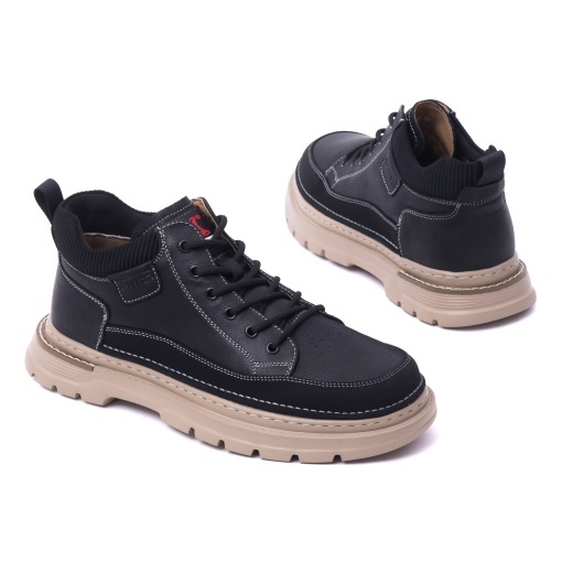 Ghete barbati din piele naturala, Otter, E6E670008A 01-N, negru - Img 3