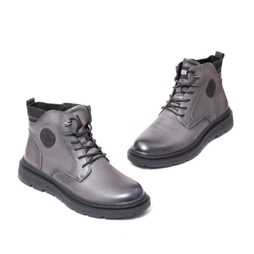 Ghete barbati piele, E6E630001B 14-N, gri - Img 2