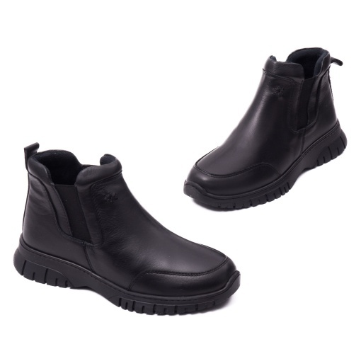 Ghete dama din piele naturala, Dogati 002 25603 S, negru - Img 2