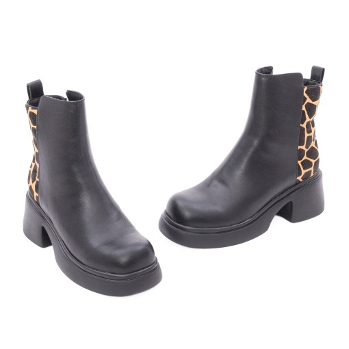 Ghete dama din piele naturala, Gryxx 31841-0113-T373J 01-N, negru - Img 2
