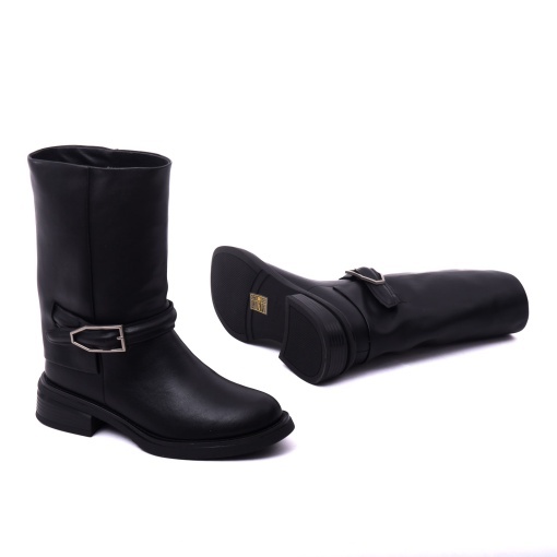 Ghete dama din piele naturala, Karisma, V724A494H-61B-N809 01-N, negru - Img 6