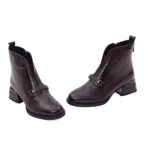 Ghete dama din piele naturala lacuita, Epica 3B317-A801-YP1828B 23-L, bordo - Img 2