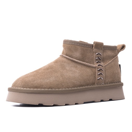 Ghete dama imblanite din piele intoarsa, O-JOO, BRITNEY OL52500A, taupe - Img 3