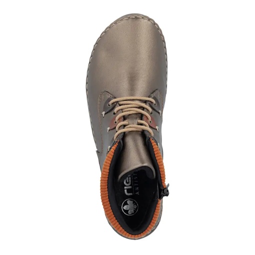 Ghete dama Rieker 52544-90, bronz metalizat - imagine 2