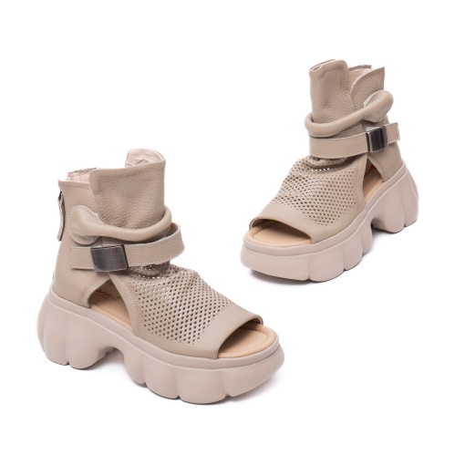 Ghete dama vara, piele naturala, 3OLY60006B 03-N, bej - Img 2