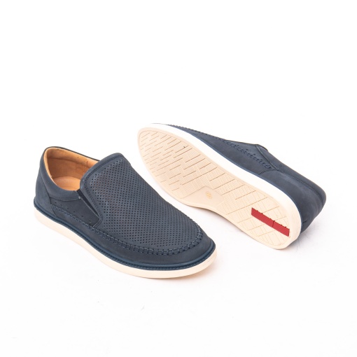 Pantofi bărbați bleumarin din piele întoarsă Battisto Lascari QS-1 - Img 3