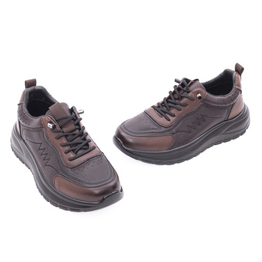 Pantofi barbati casual din piele mix, Otter 2D6103 02-Z, maro - Img 3