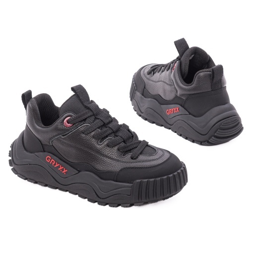 Pantofi barbati casual din piele naturala, Gryxx 1JS90003A 01-N, negru - Img 3