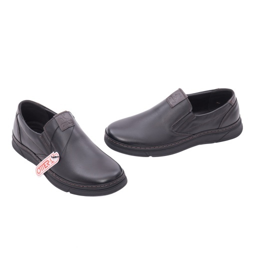 Pantofi barbati casual din piele naturala, Otter, 1DT90002A 01-N, negru - Img 2