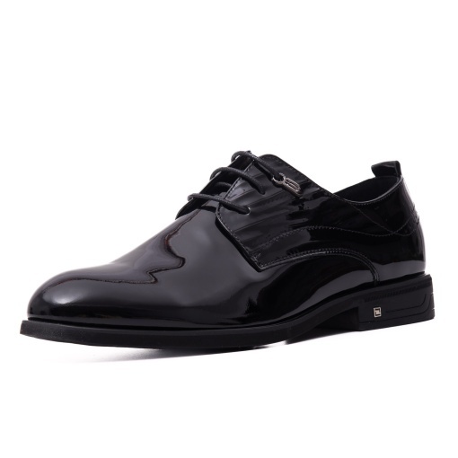 Pantofi barbati din piele naturala lacuita, Otter, E6E640001 01-L, negru