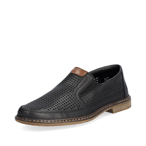 Pantofi Bărbați Rieker 13459-00 Negru – Piele Naturală Perforată - Img 2
