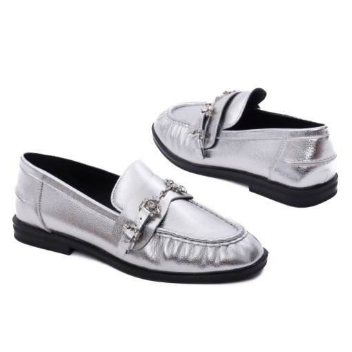 Pantofi dama casual din piele naturala, Epica 4ZFL80009B 18-N, argintiu - Img 3