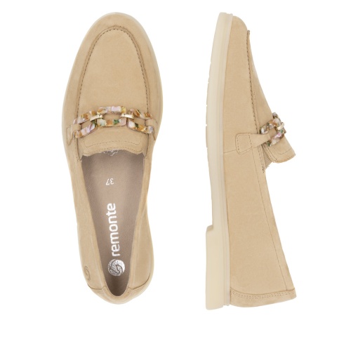 Pantofi dama casual, Remonte D2F00-62 din piele naturala, bej - Img 8