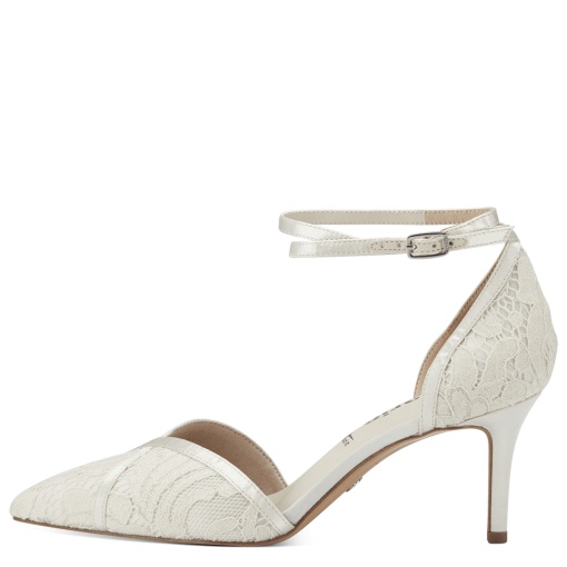 Pantofi dama decupati macrame, 24414/20 474 Ivory - Img 5