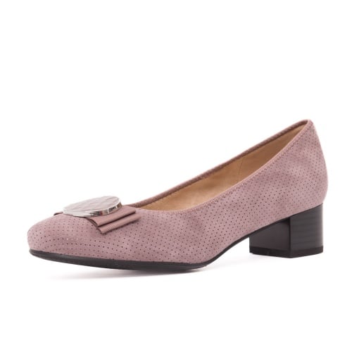 Pantofi dama din piele naturala intoarsa, KARISMA, JIJI60016C C5-I, roze