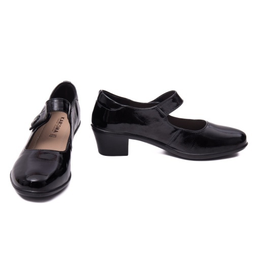 Pantofi dama din piele naturala lacuita, Karisma X4X440014B 01-L, negru - Img 4