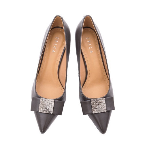 Pantofi dama eleganti din piele naturala, Epica, 36A30-A1454-ZY287A, gri inchis - Img 4