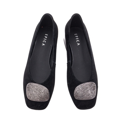 Pantofi dama eleganti din piele naturala intoarsa, Epica, 1DL90002A 01-I, negru - Img 4