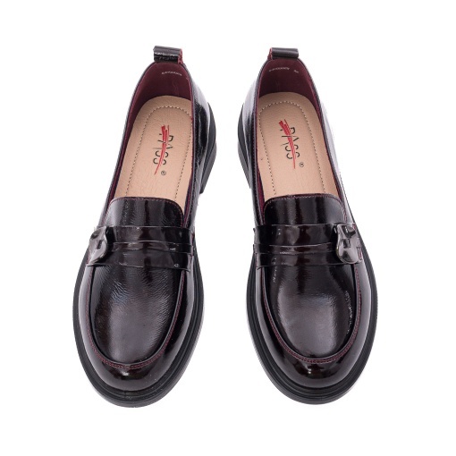 Pantofi dama eleganti din piele naturala lacuita, PASS Collection 1X490002B 23-L, bordo - Img 5