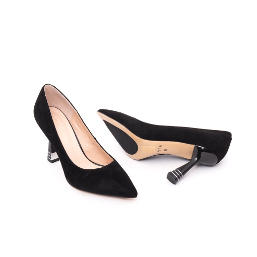 Pantofi damă Epica 1K360020 01-I, piele întoarsă, toc evazat - Img 3