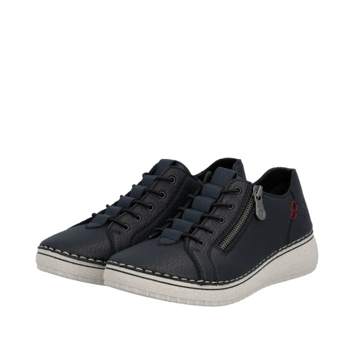 Pantofi dama, piele naturala, Rieker 50965-14, bleumarin - Img 3