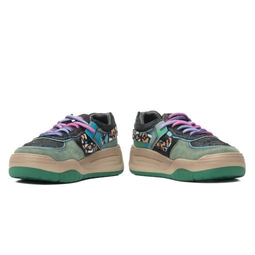 Pantofi dama sport din piele ecologica, Feeling S001, negru multicolor - Img 5