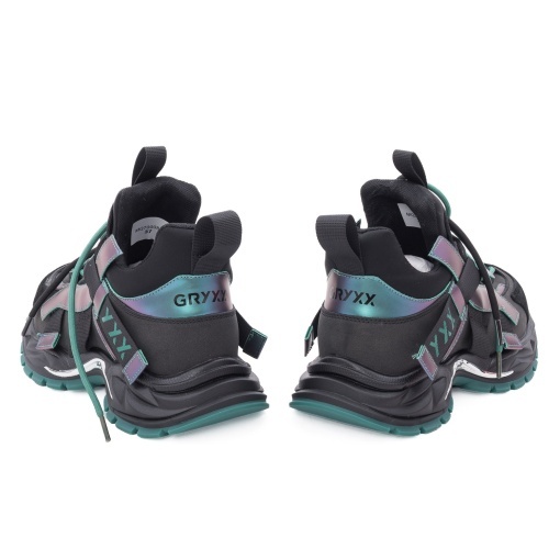 Pantofi dama sport din piele mix, Gryxx, 1MQ70008C L2-Z, negru diverse - Img 5