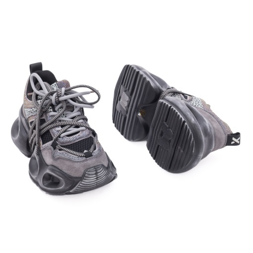 Pantofi dama sport din piele mix, Gryxx 1SW90002B 14-Z, gri - Img 3