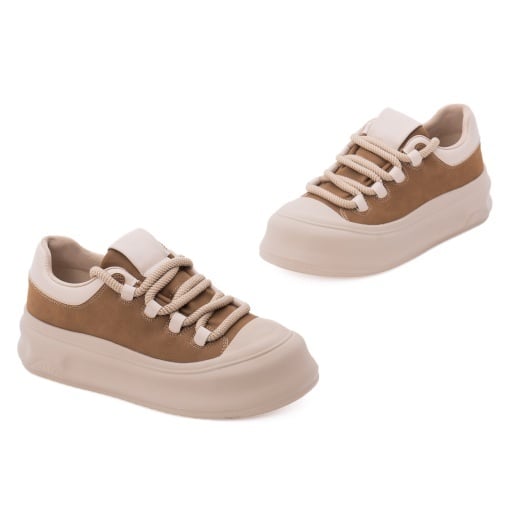 Pantofi dama sport din piele naturala, Feeling, 393105, bej - Img 2