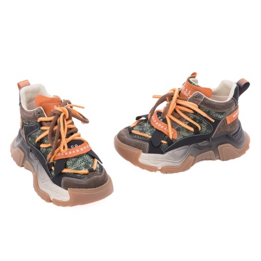 Pantofi dama sport din piele naturala intoarsa, PASS Collection, 1LY90001B H6-I, maro diverse - Img 2
