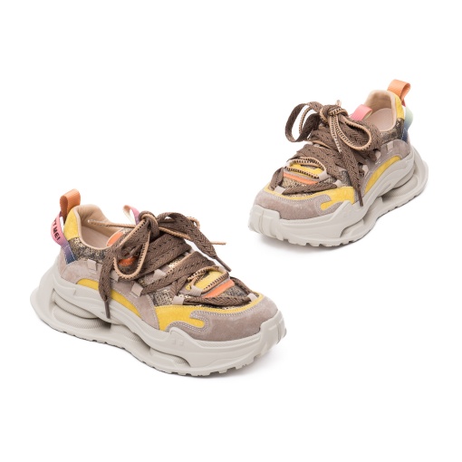 Pantofi dama sport, piele naturala nabuc, 1LY60012A 97-2, bej - Img 2