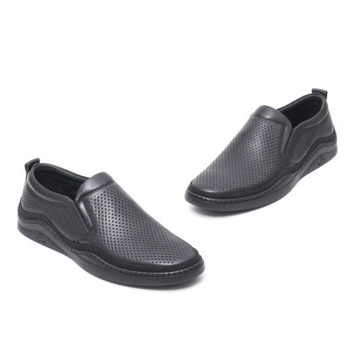 Pantofi de vara barbati, piele naturala, E6E640003A 01-N, negru - Img 2