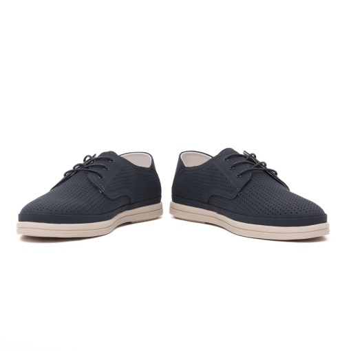 Pantofi vara barbati din piele naturala nabuc, Otter, J2J260014C 42-N, bleumarin - Img 5