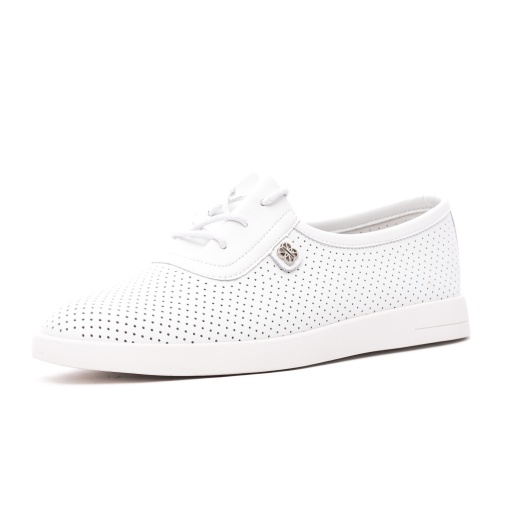 Pantofi vară damă albi – piele naturală perforată Pass Collection W1W160004A 13-N