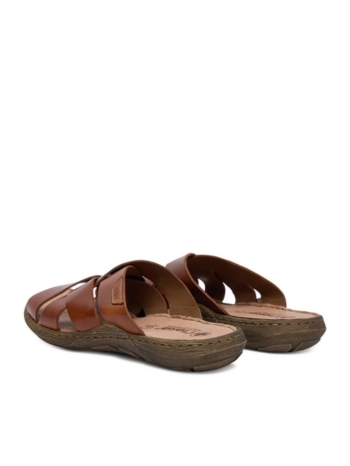 Papuci barbati din piele naturala, Rieker 22092-24, maro - Img 2