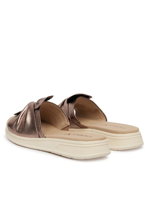 Papuci dama din piele naturala, Caprice 9-27208-46 398 BROWN METALLIC, maro - Img 4