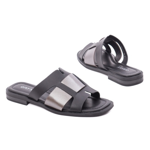 Papuci dama din piele naturala, Gryxx W1V1352-G17-6B 01-N, negru - Img 3