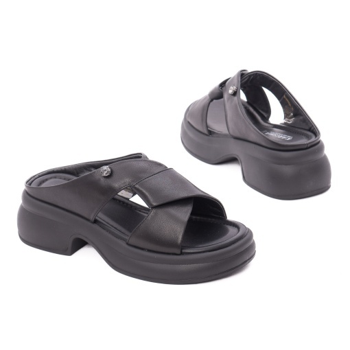 Papuci dama din piele naturala, Karisma 9NMA80002A 01-N, negru - Img 3