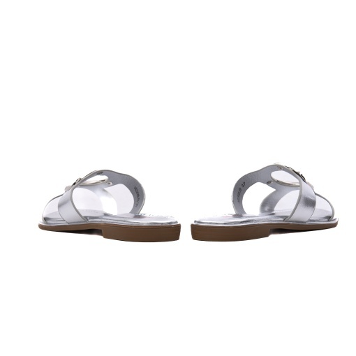 Papuci dama din piele naturala, PASS Collection 1WHD2506-59 18-N, argintiu - Img 6
