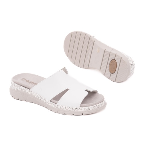 Papuci dama din piele naturala Suave, SU12521VT MOSTAR 13-N, alb - Img 4