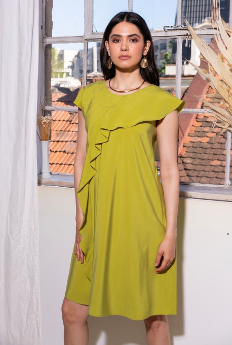 Rochie din rayon MARUSIA, Hermosa, lime - Img 9