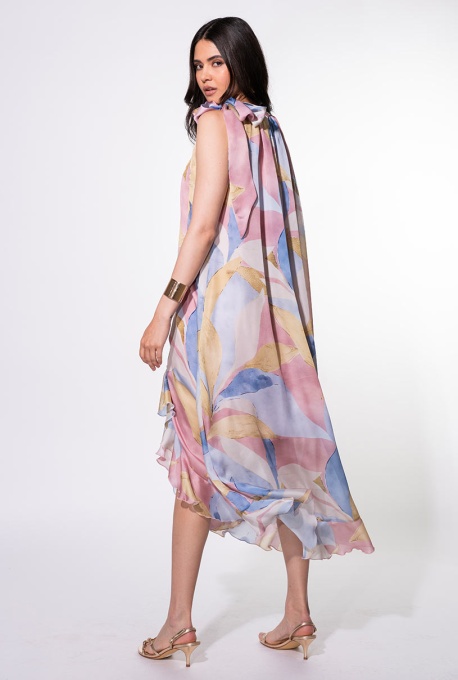 Rochie lejera din satin cu imprimeu abstract XIMENA, Hermosa, multicolor - Img 2