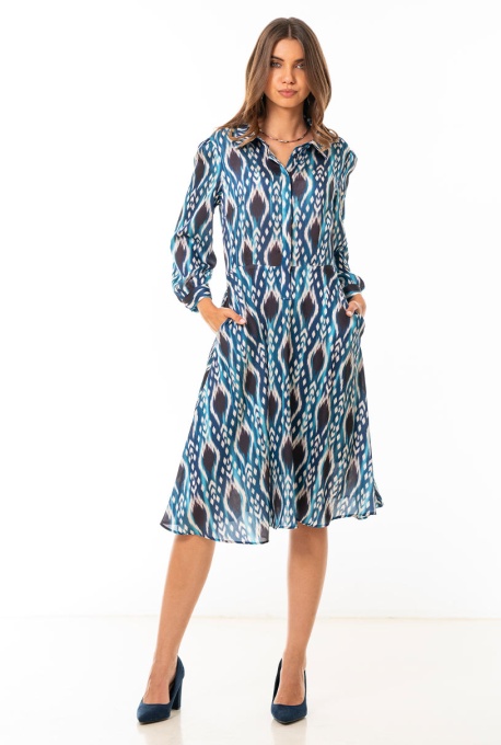Rochie Roana din sifon gofrat cu imprimeu jucăuș - Img 8
