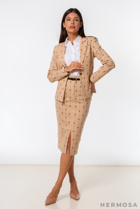 Sacou Claudia din gabardin Bej - Img 2