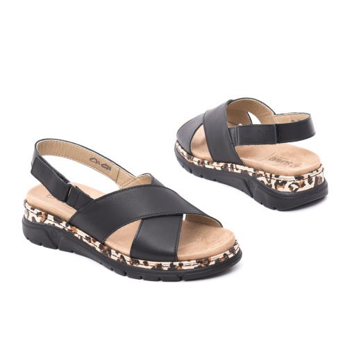 Sandale dama casual, Suave, piele naturala, SU12505VT MOSTAR 01-N, negru - Img 3